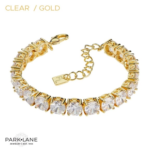 Cubic Zirconia Tennis Bracelet CZ Set in Gold Tone Park Lane Jewelry Impression - Picture 2 of 3